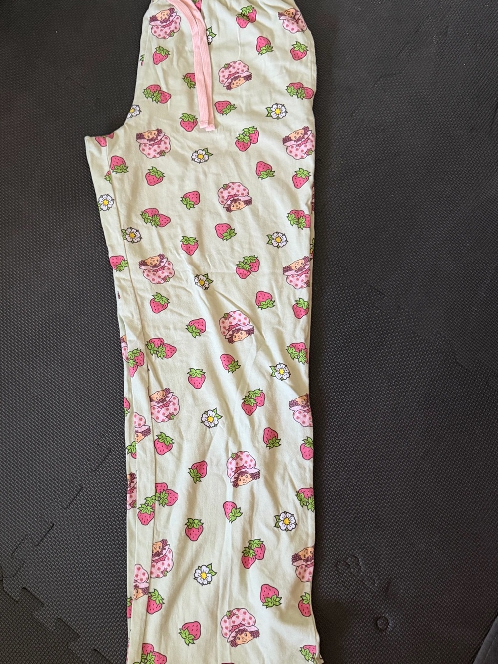 Juniors Strawberry Print Pajama Pants - Pink and Cream